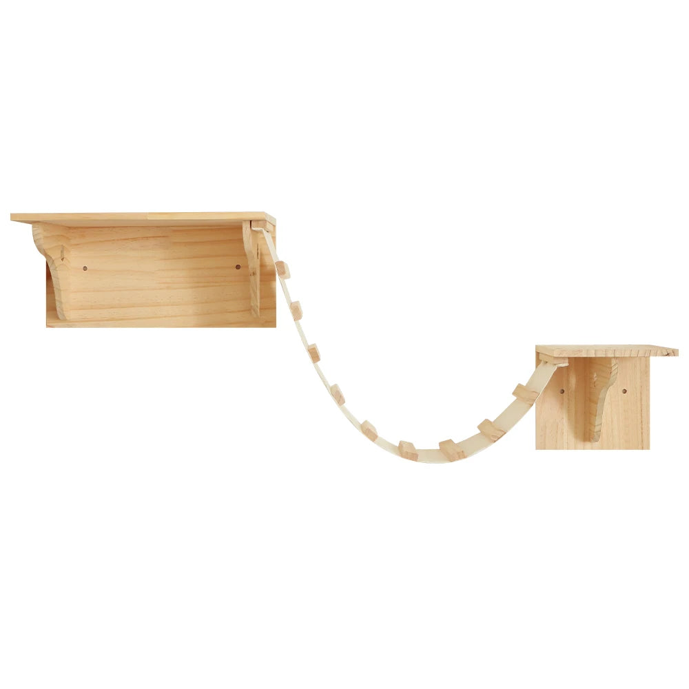 Passerelle murale pour chat en bois – pont suspendu et plateformes