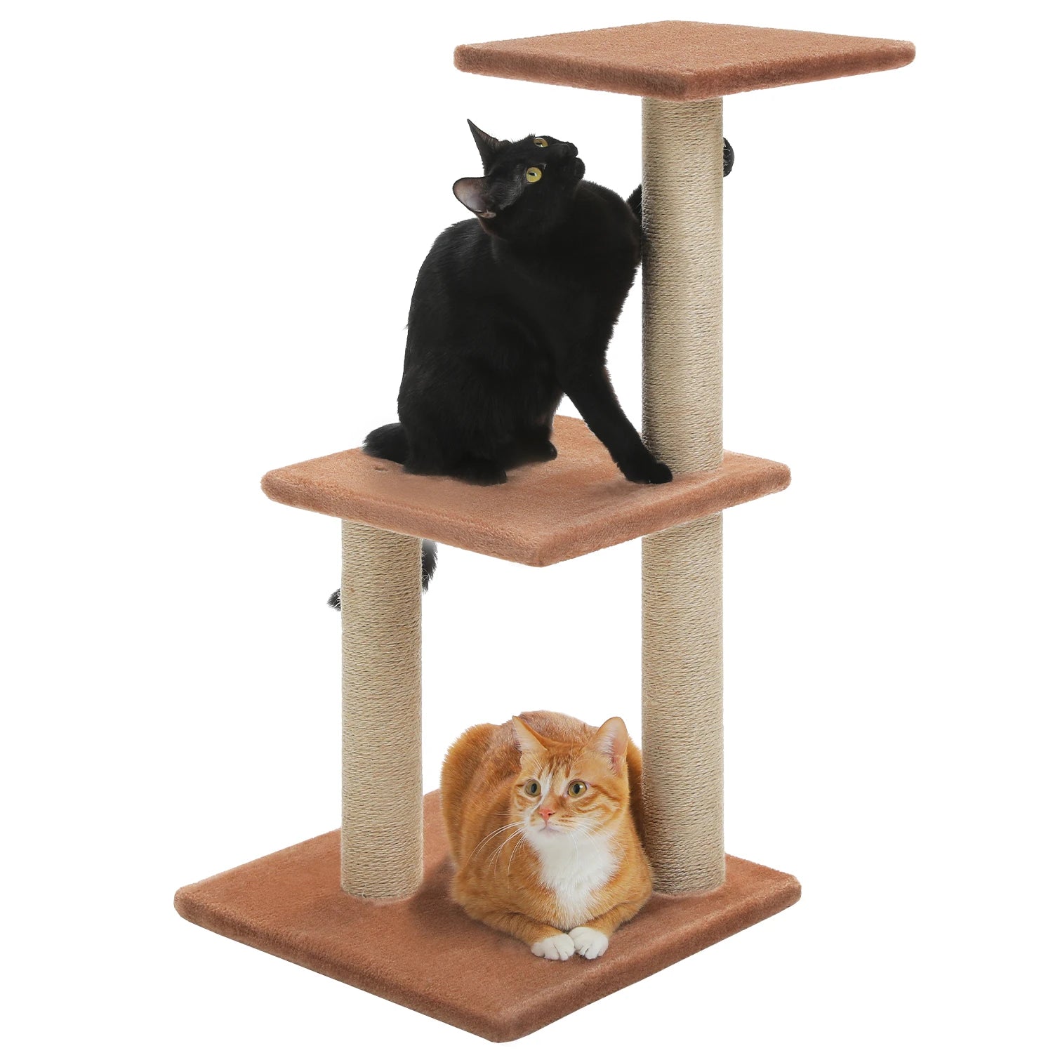 Petit arbre à chat 73 cm avec griffoirs en sisal et plateformes de jeu – CozyTree