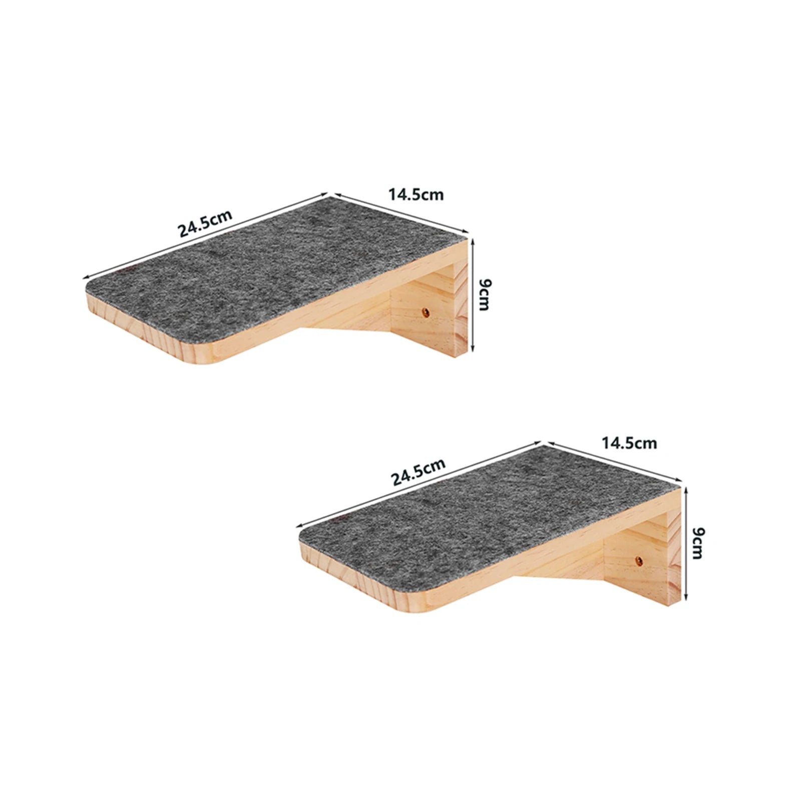 Lot de 2 marches murales en bois pour chat – Étagères d’escalade murales design et antidérapantes