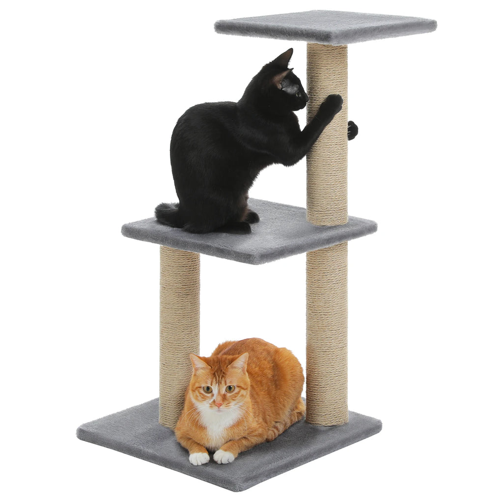 Petit arbre à chat 73 cm avec griffoirs en sisal et plateformes de jeu – CozyTree
