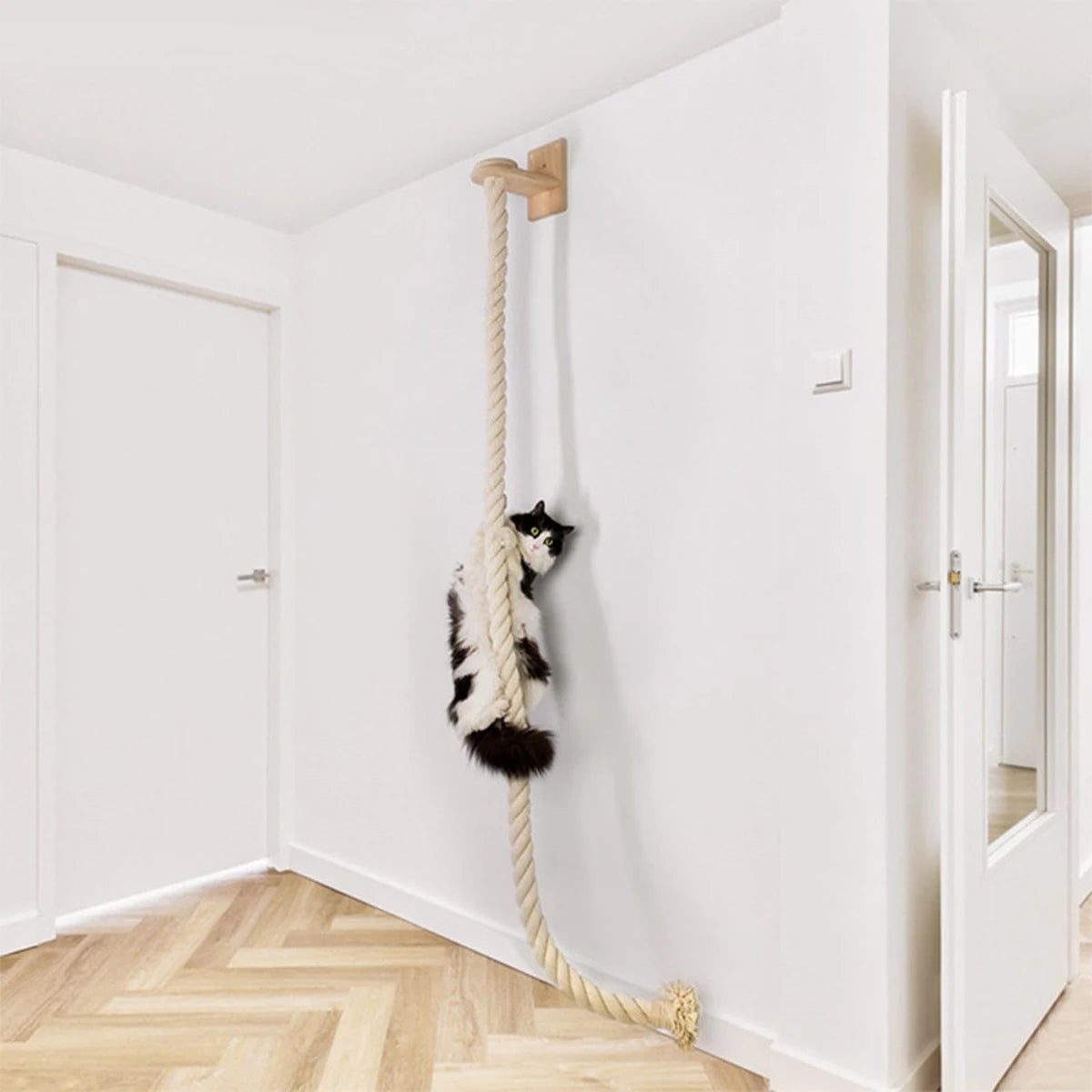 Corde à griffer murale pour chat en sisal naturel – 140 cm