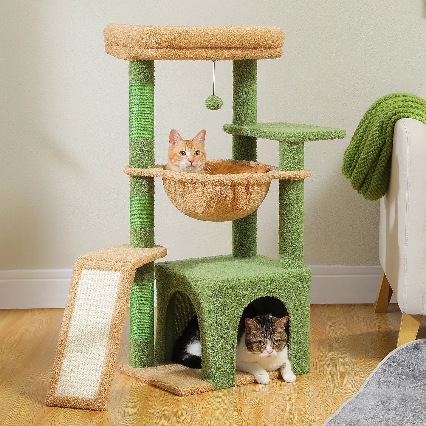 Arbre à chat 90 cm avec griffoir, hamac et condo